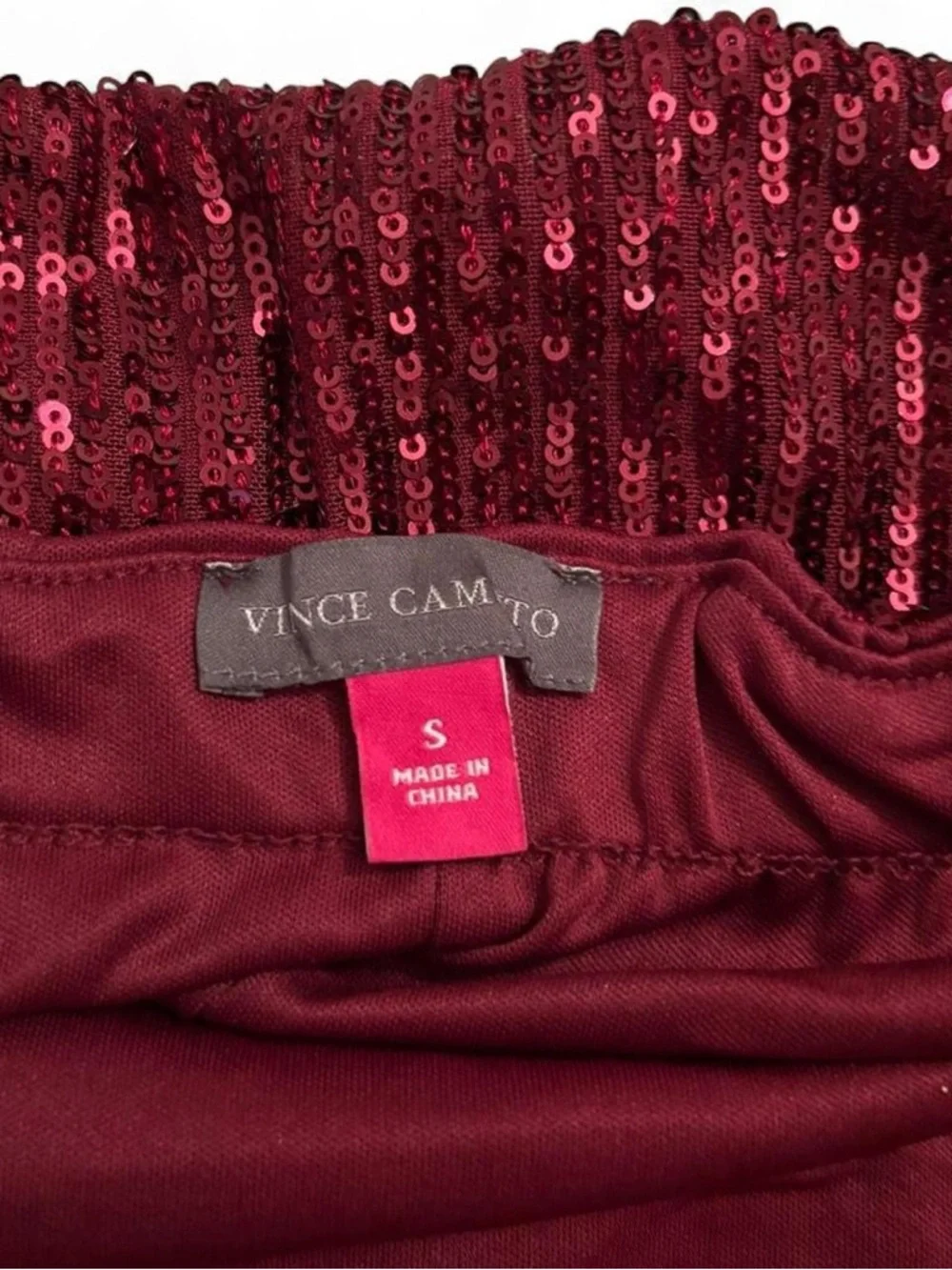 NWT Vince Camuto Sparkle & Shine Red Wine Midi Skirt - Picture 5 of 5